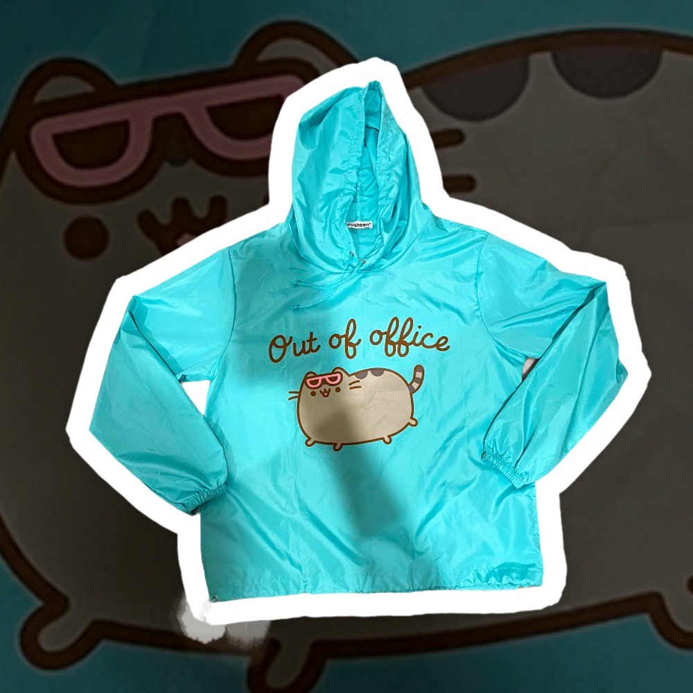 BNWT teal Pusheen windbreaker one size fits all